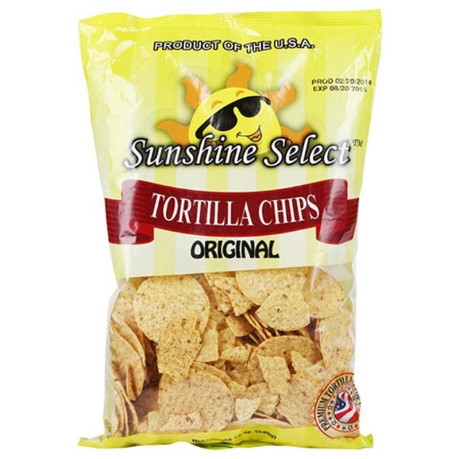 sunshine select tortilla chips original 340g